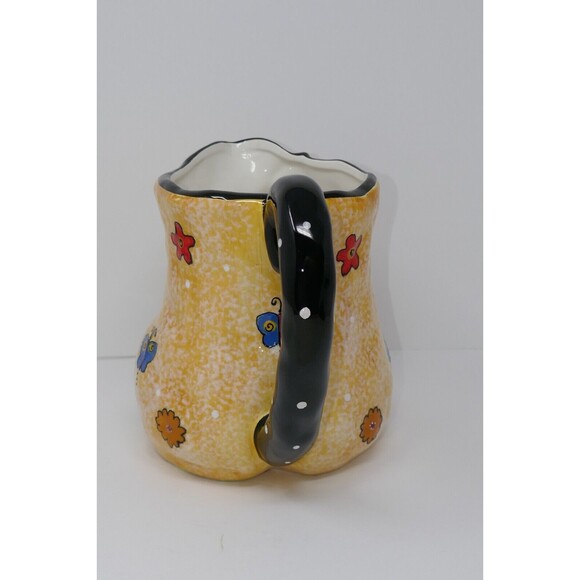 CBK LTD 2002 Ceramic Cat Figural Butterfly Polka Dots Pitcher - Picture 5 of 13